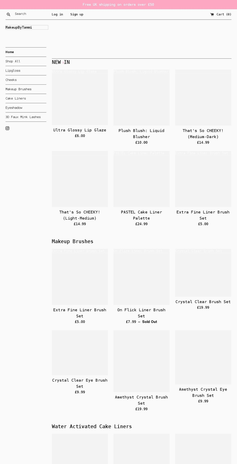 makeupbytammi.com shopify website screenshot