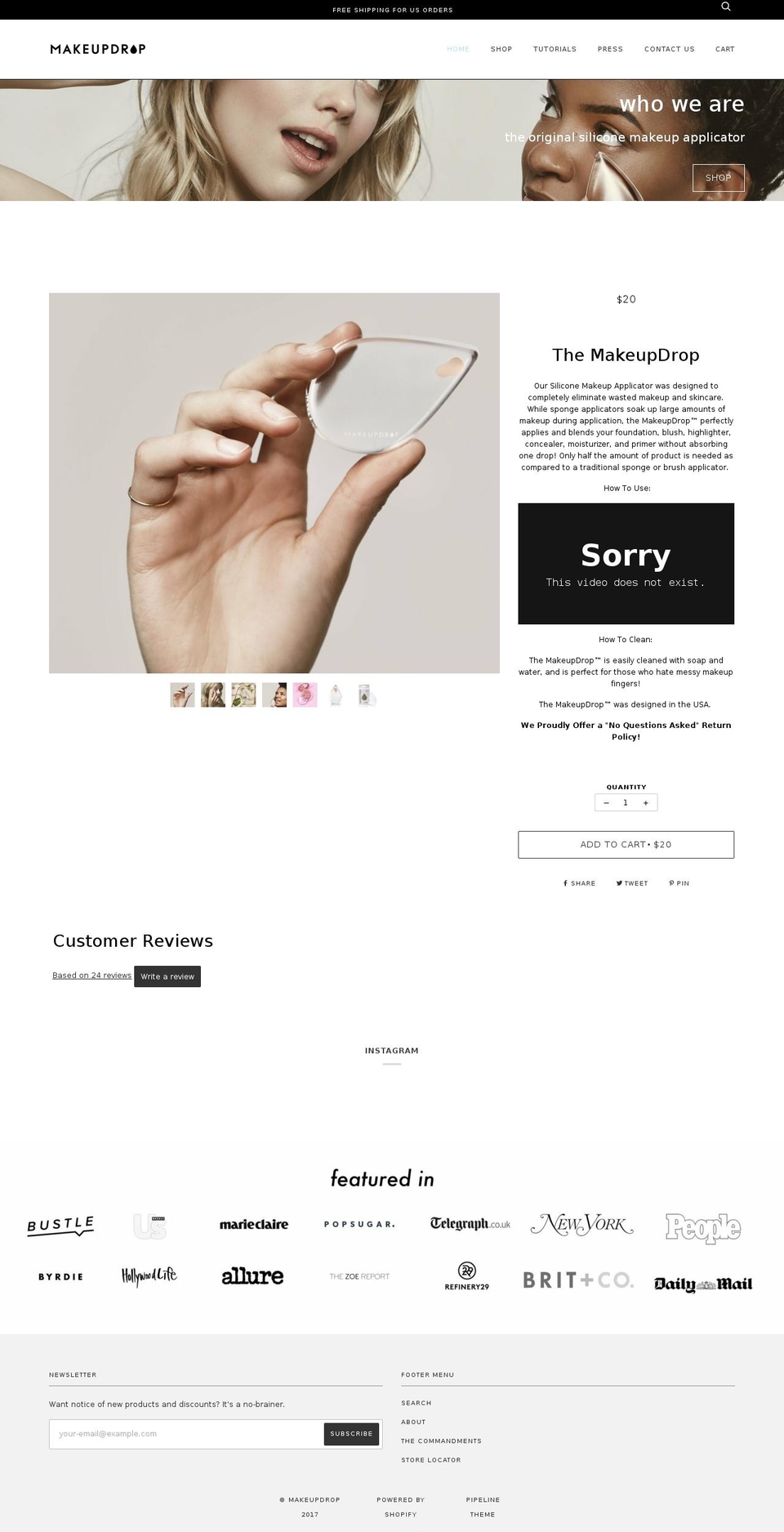 makeupdrop.com shopify website screenshot