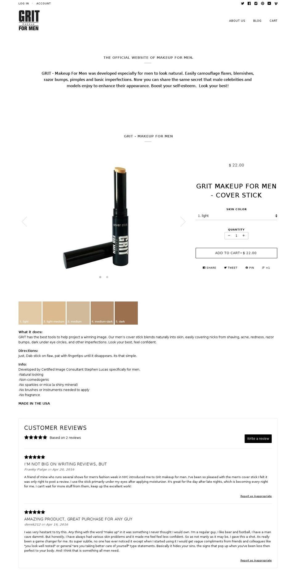 makeupformen.com — Shopify storefront screenshot