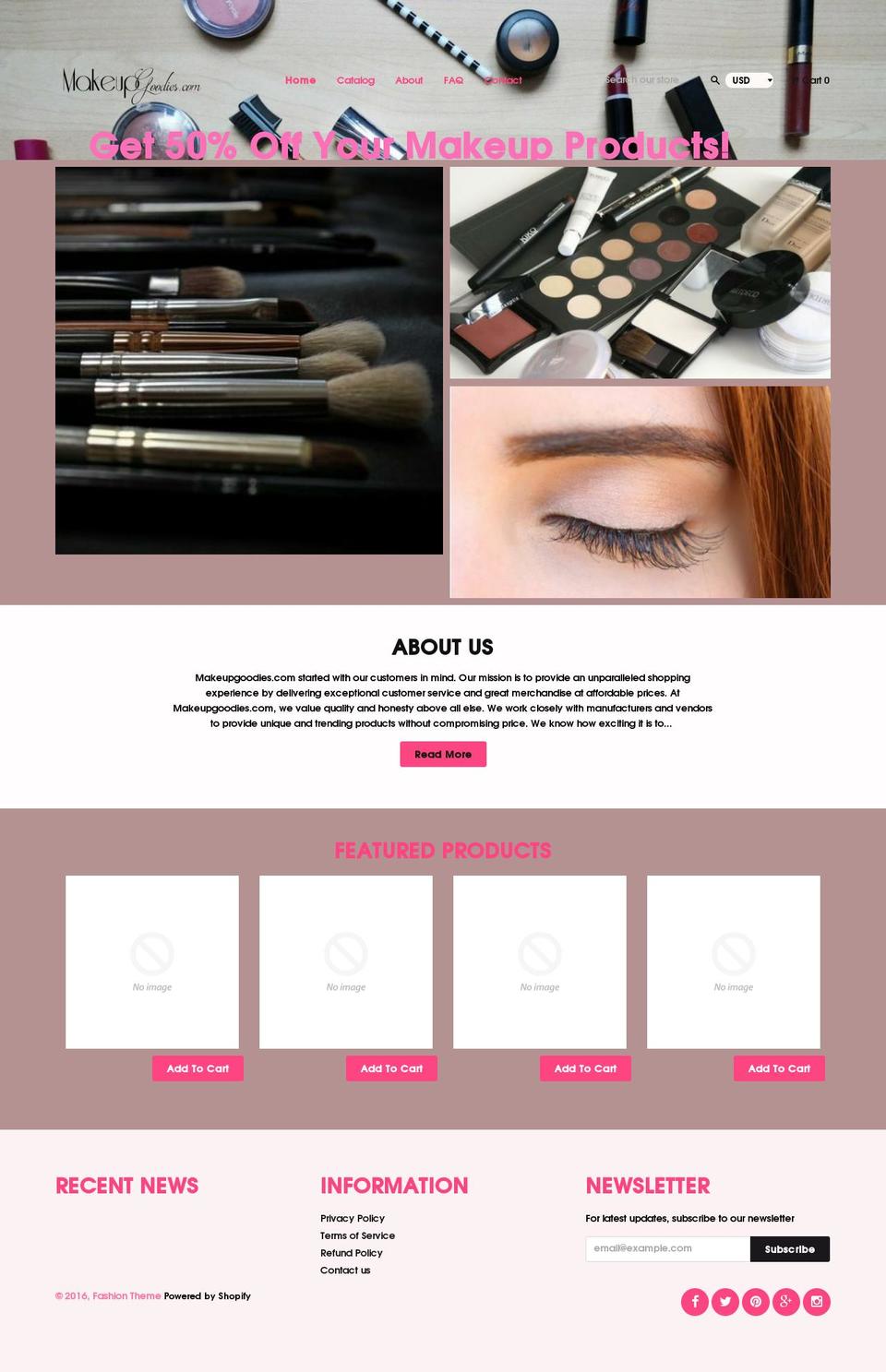 makeupgoodies.com shopify website screenshot