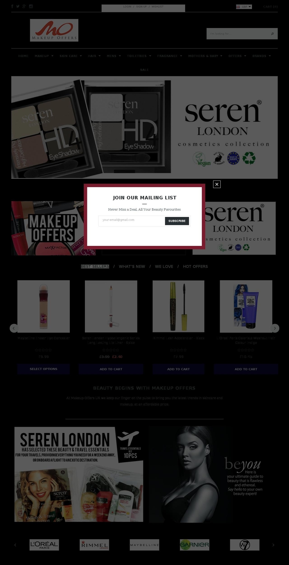 Avenue Shopify theme site example makeupoffers.co.uk