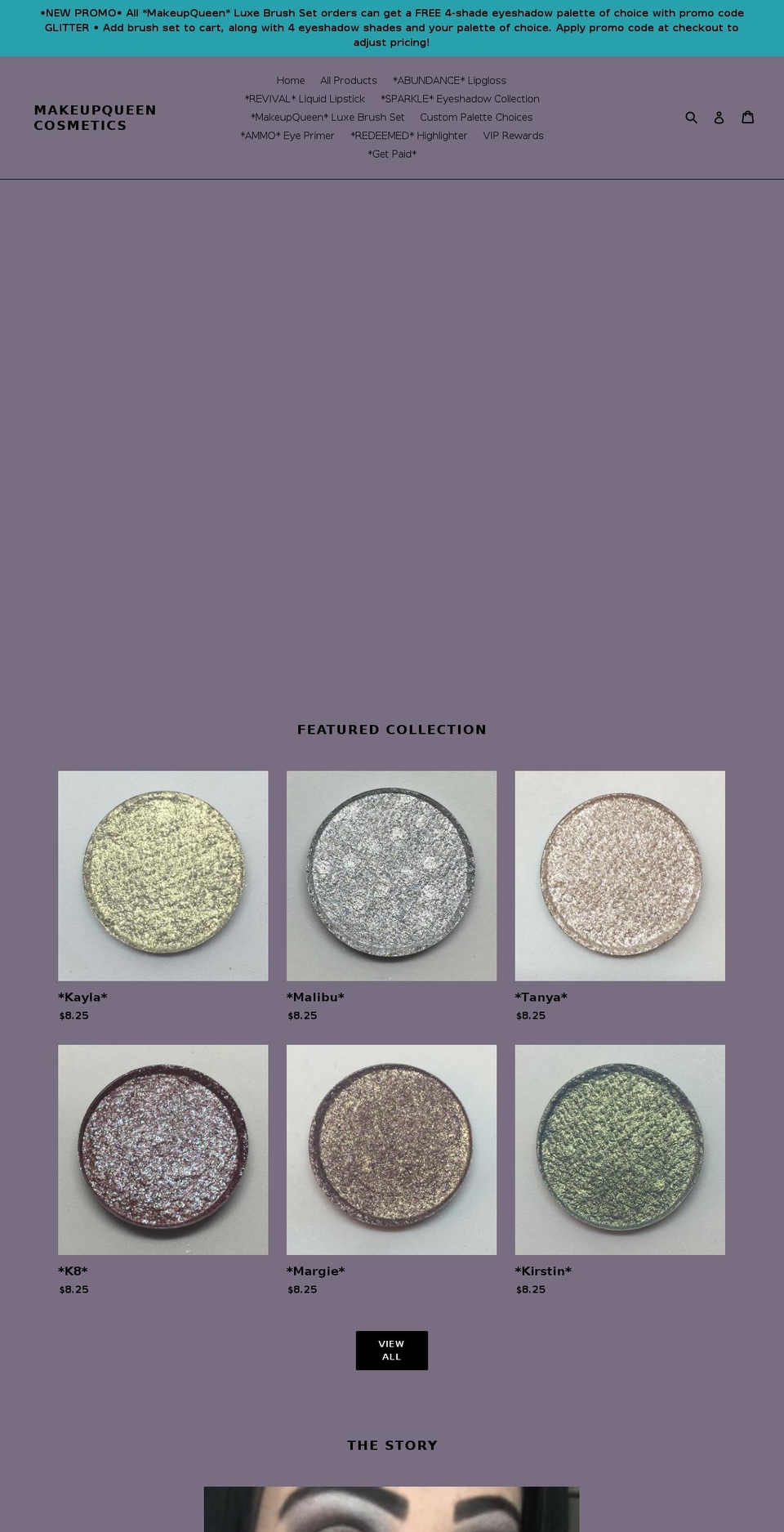 makeupqueencosmetics.com — Shopify storefront screenshot