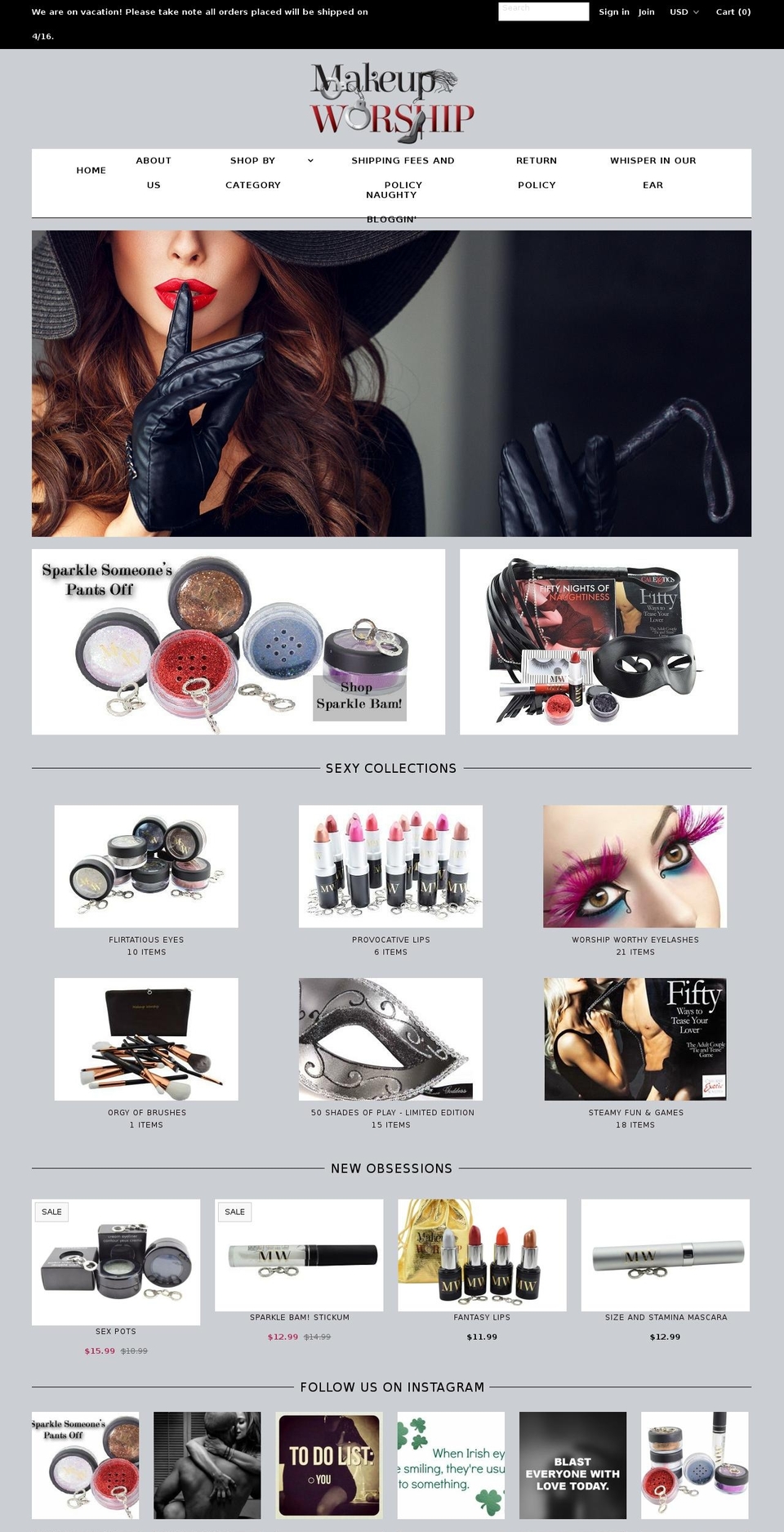makeupworship.com shopify website screenshot