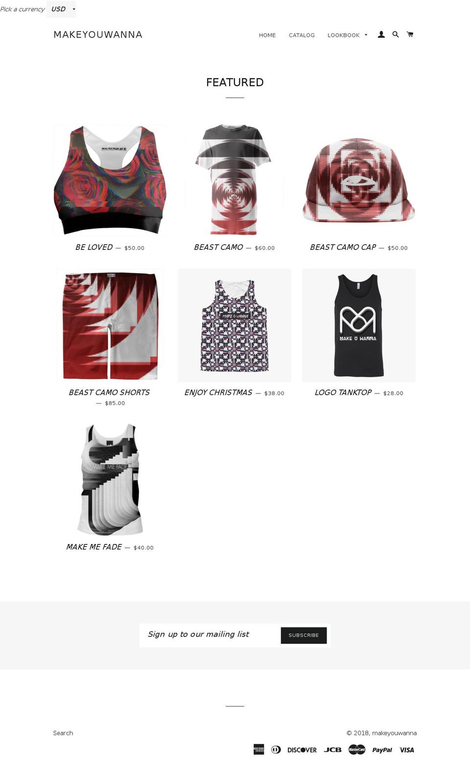 makeuwanna.com — Shopify storefront screenshot
