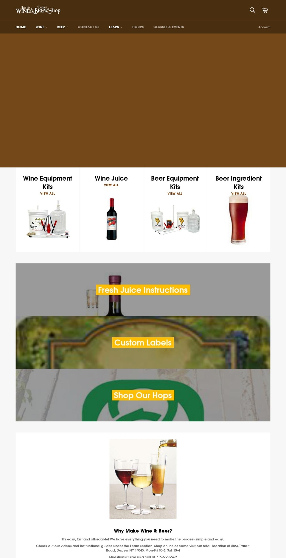 makewinebrewbeer.com shopify website screenshot