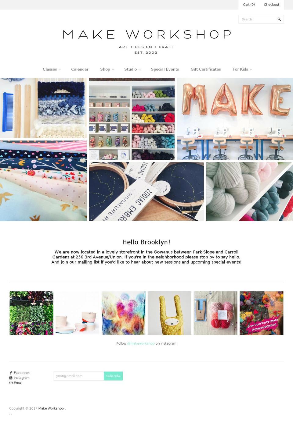 makeworkshop.com shopify website screenshot