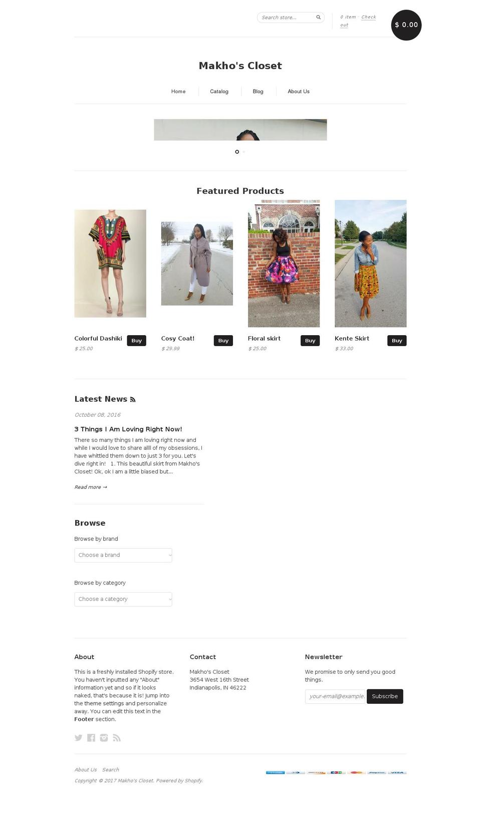 makhoscloset.com shopify website screenshot