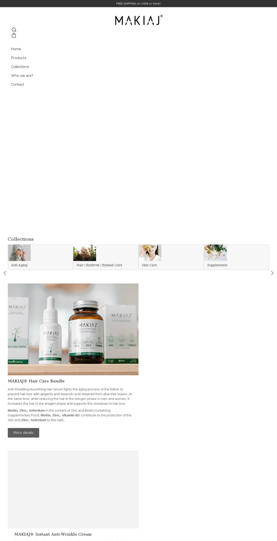 makiajcosmetic.com shopify website screenshot