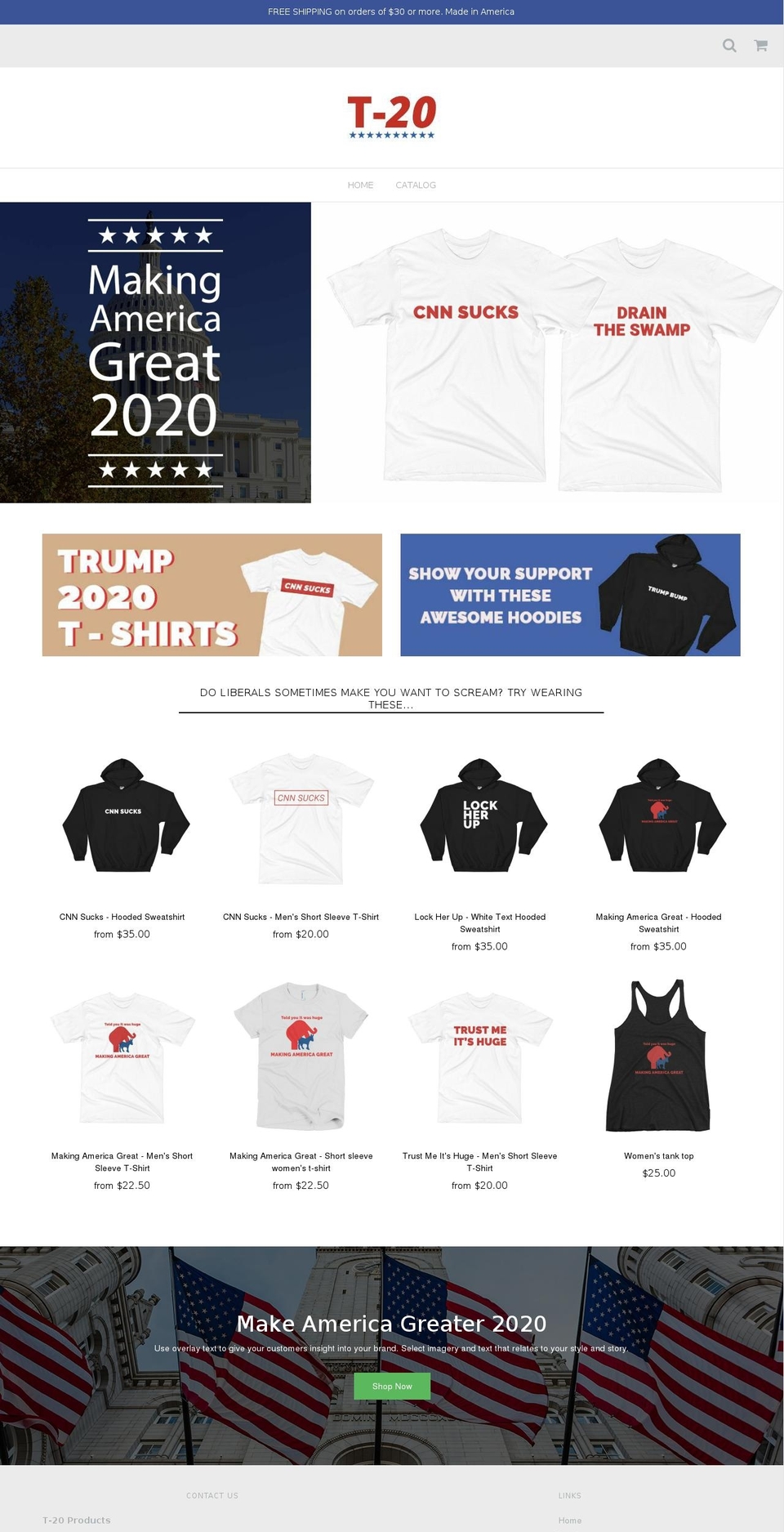 makingamericagreat2020.com — Shopify storefront screenshot