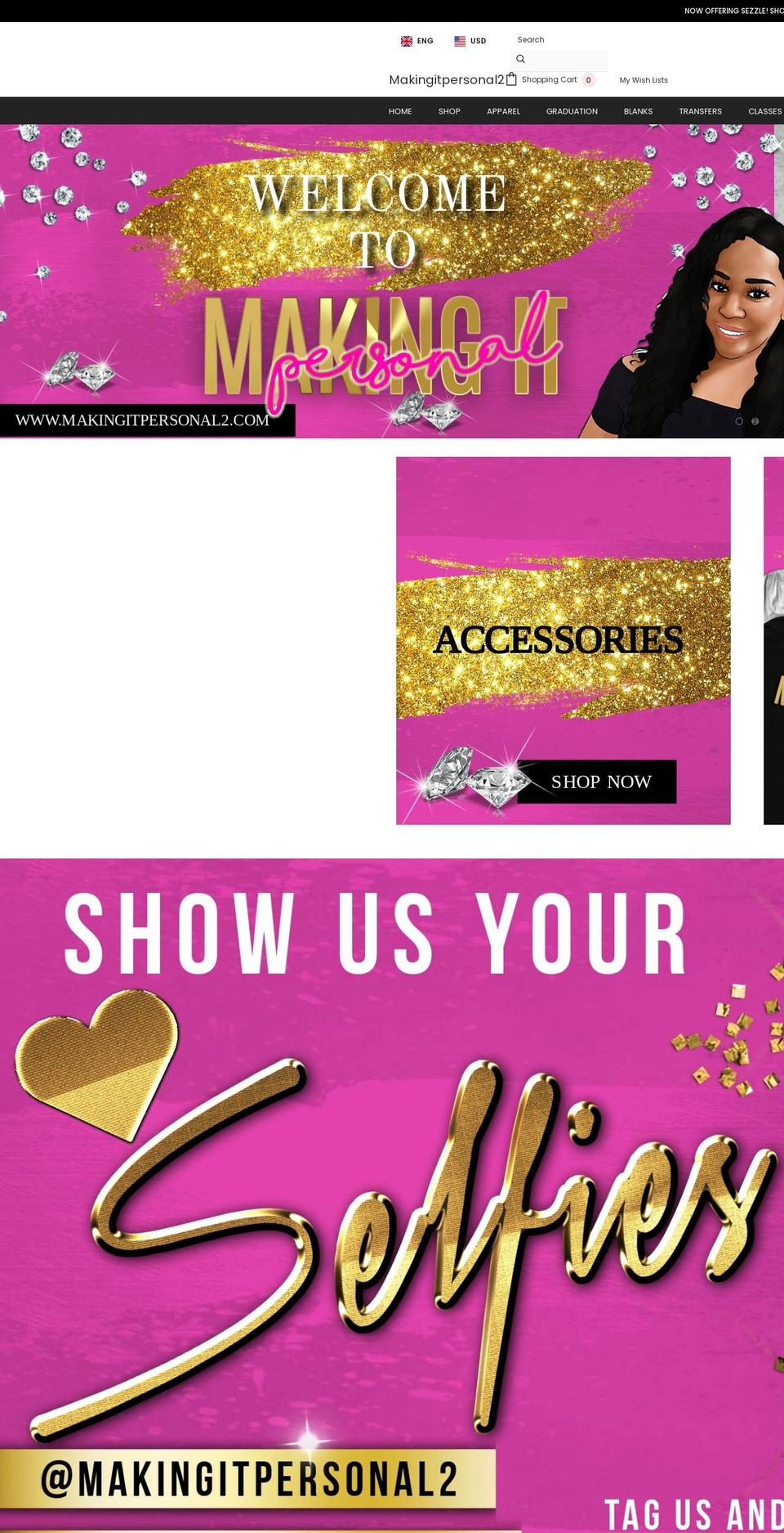 makingitpersonal2.com shopify website screenshot
