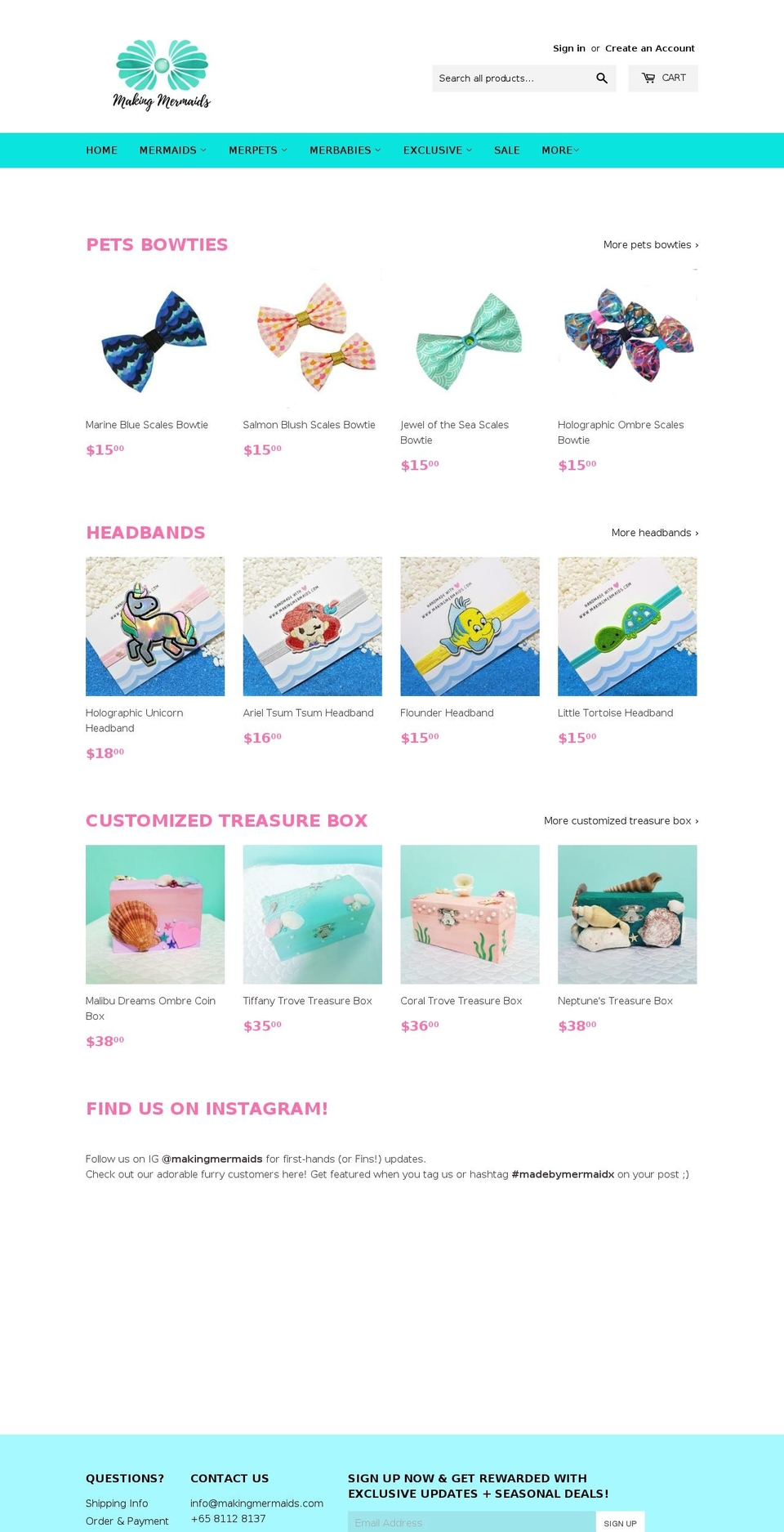 makingmermaids.com shopify website screenshot