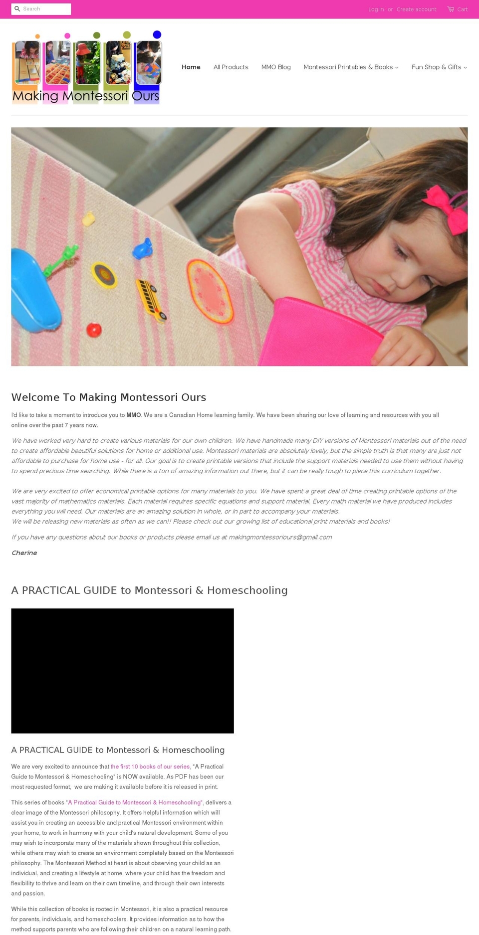 makingmontessorioursprintables.com shopify website screenshot