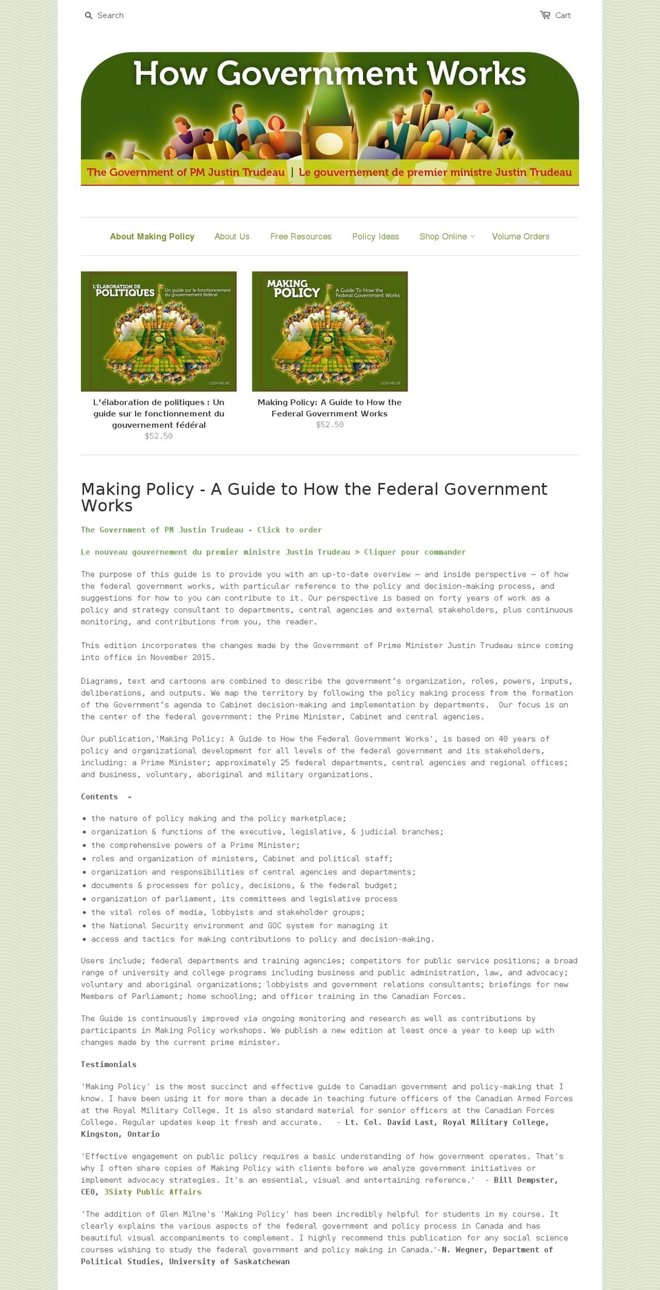 makingpolicy.com — Shopify storefront screenshot