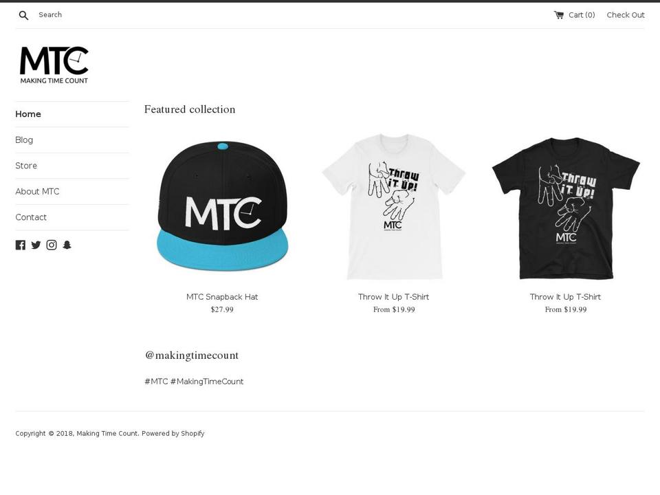 makingtimecount.net shopify website screenshot
