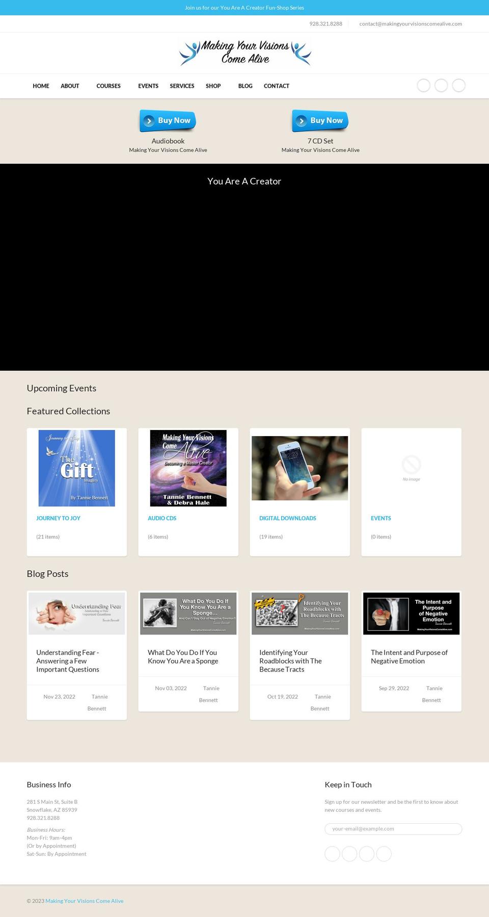 makingyourvisionscomealive.com — Shopify storefront screenshot