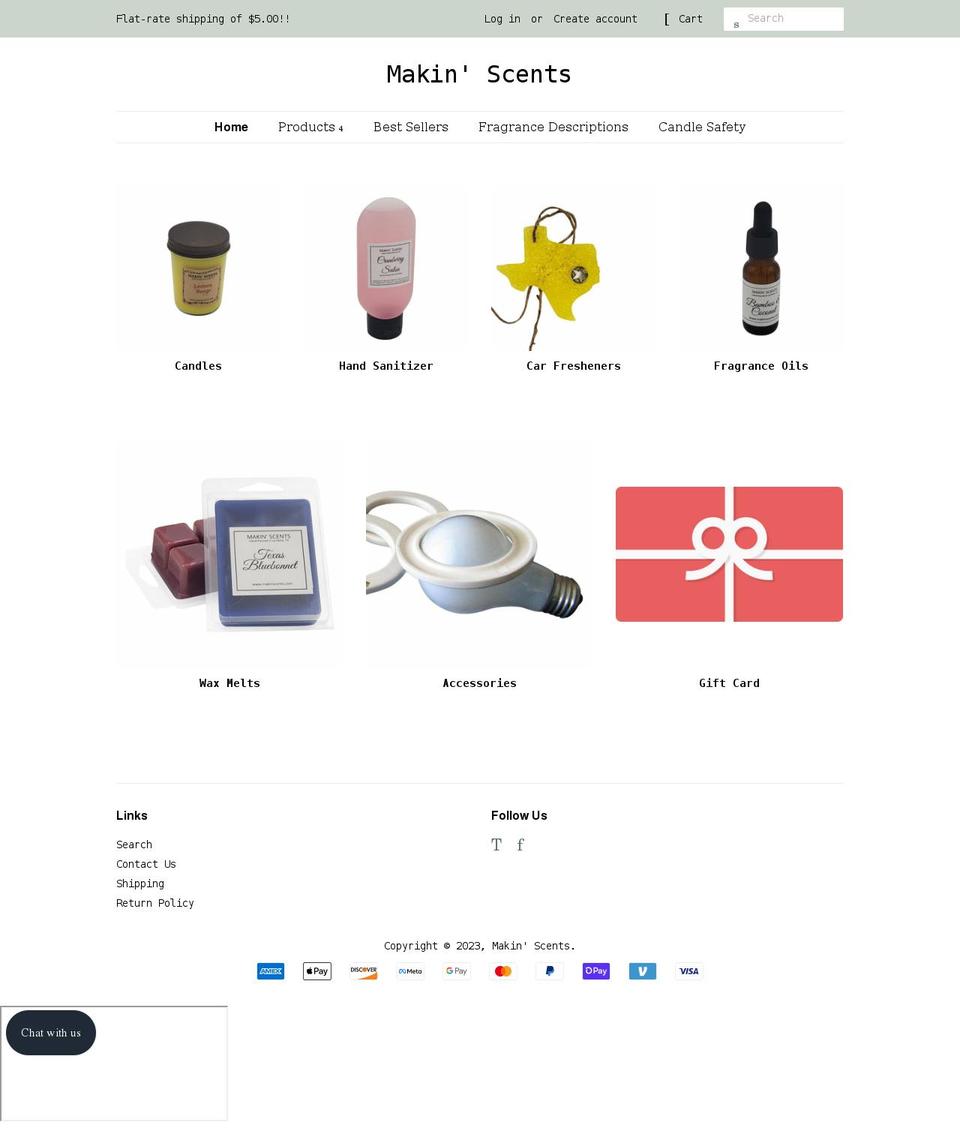 makinscents.com shopify website screenshot