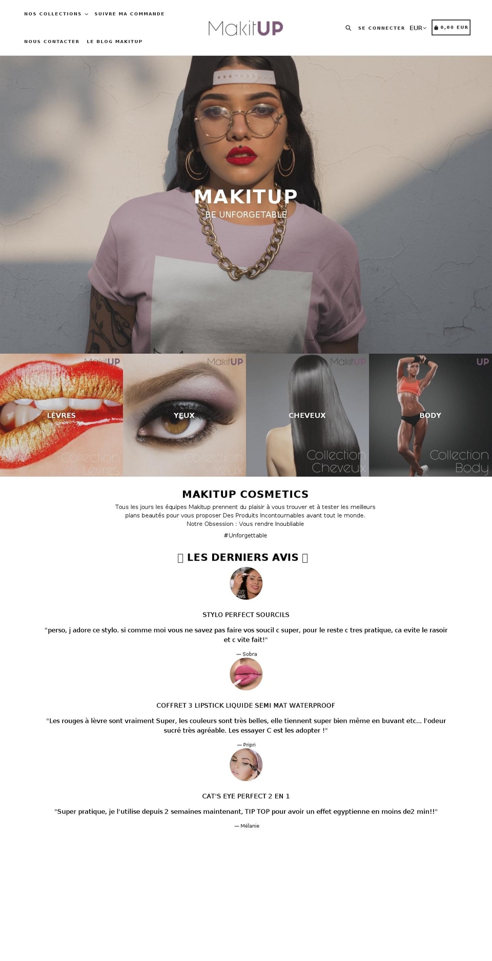 makitup.com — Shopify storefront screenshot