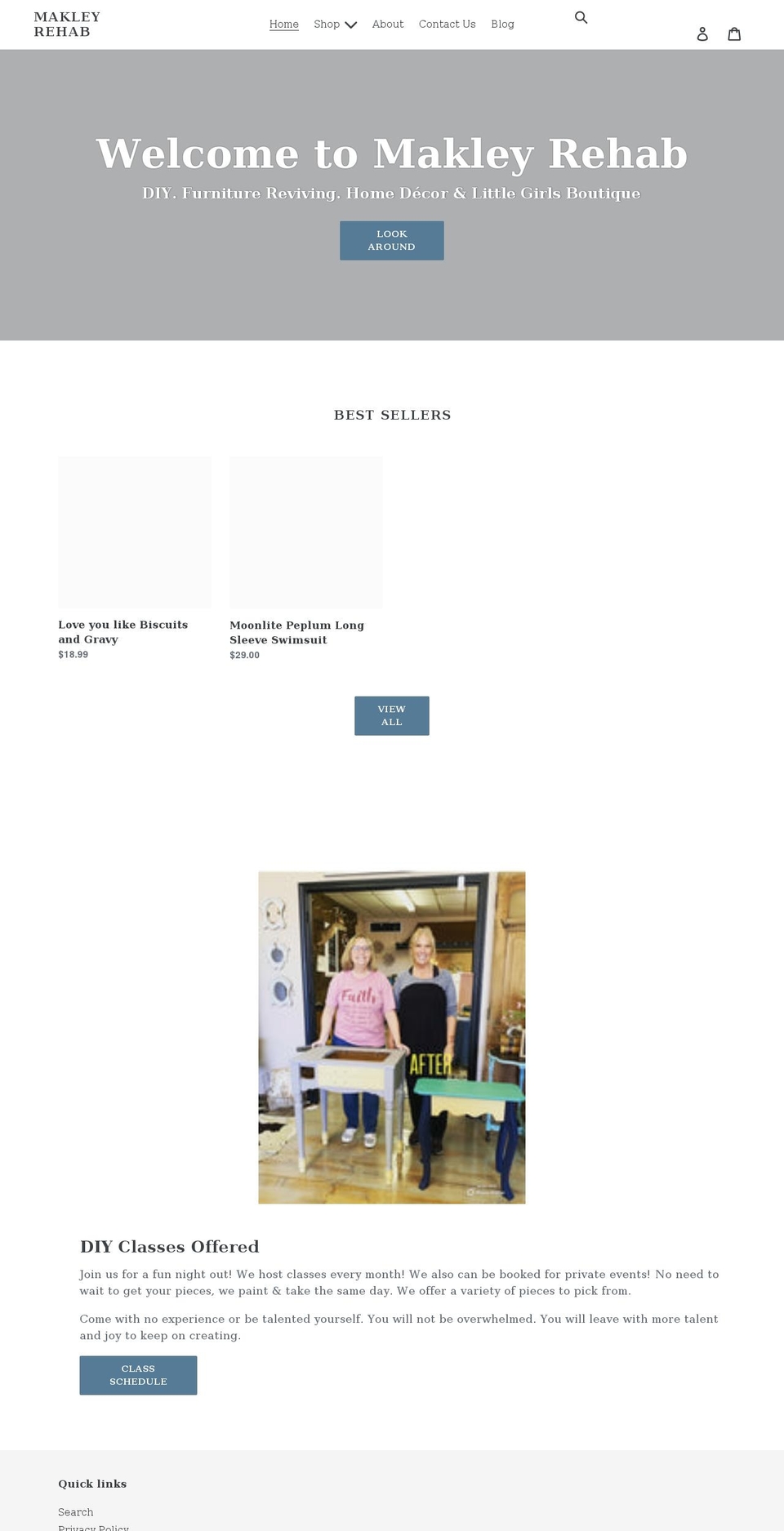 makleyrehab.com shopify website screenshot
