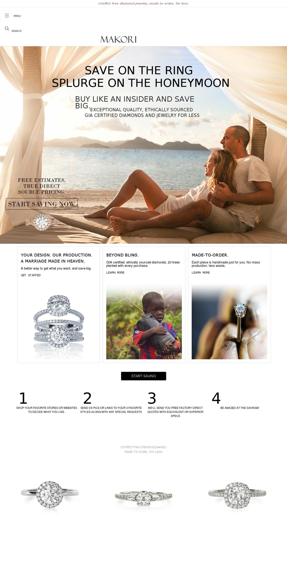 makorijewels.com shopify website screenshot