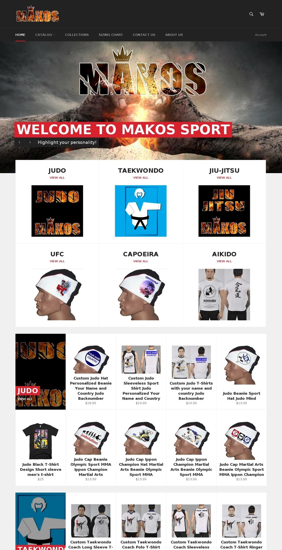 makos-sport.com shopify website screenshot