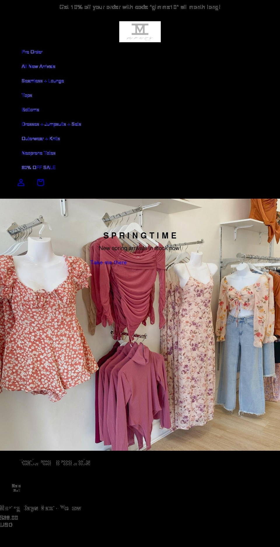 makosboutique.com — Shopify storefront screenshot