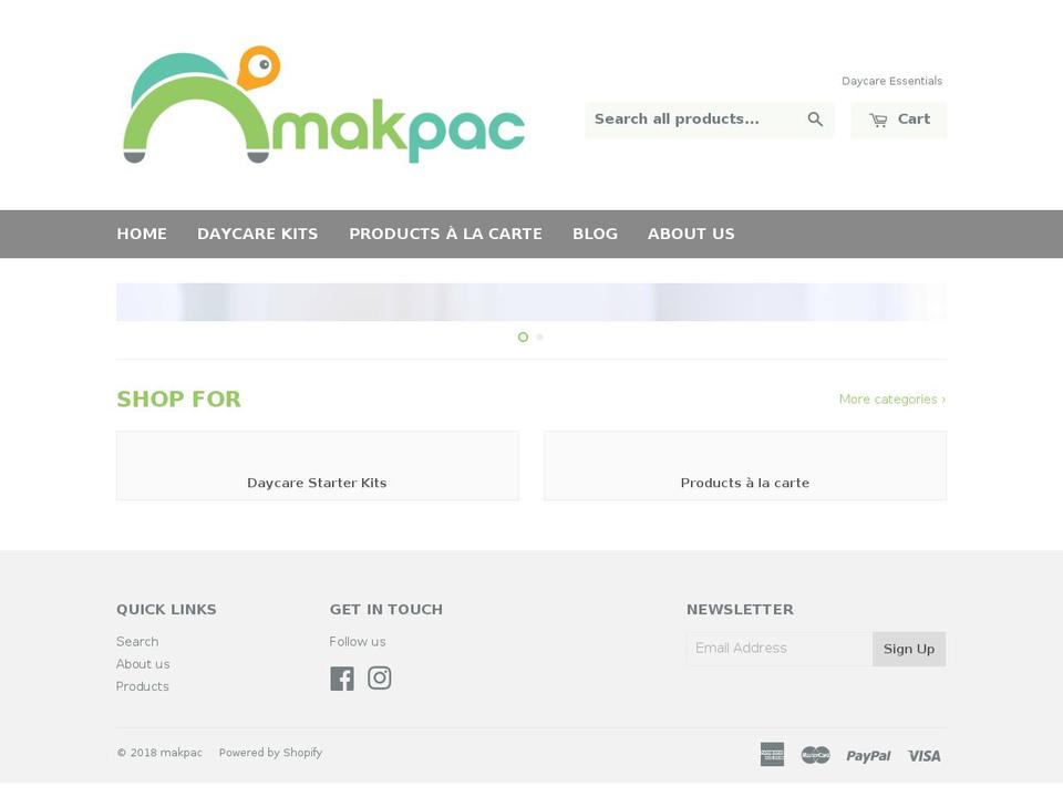 makpac.com — Shopify storefront screenshot