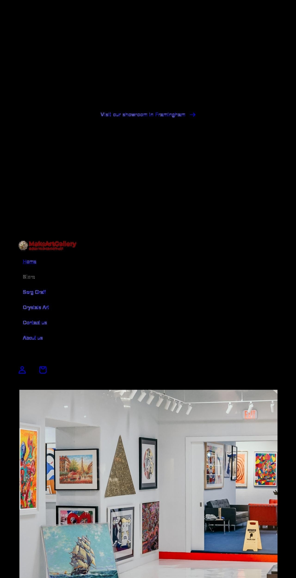 maksartgallery.com shopify website screenshot