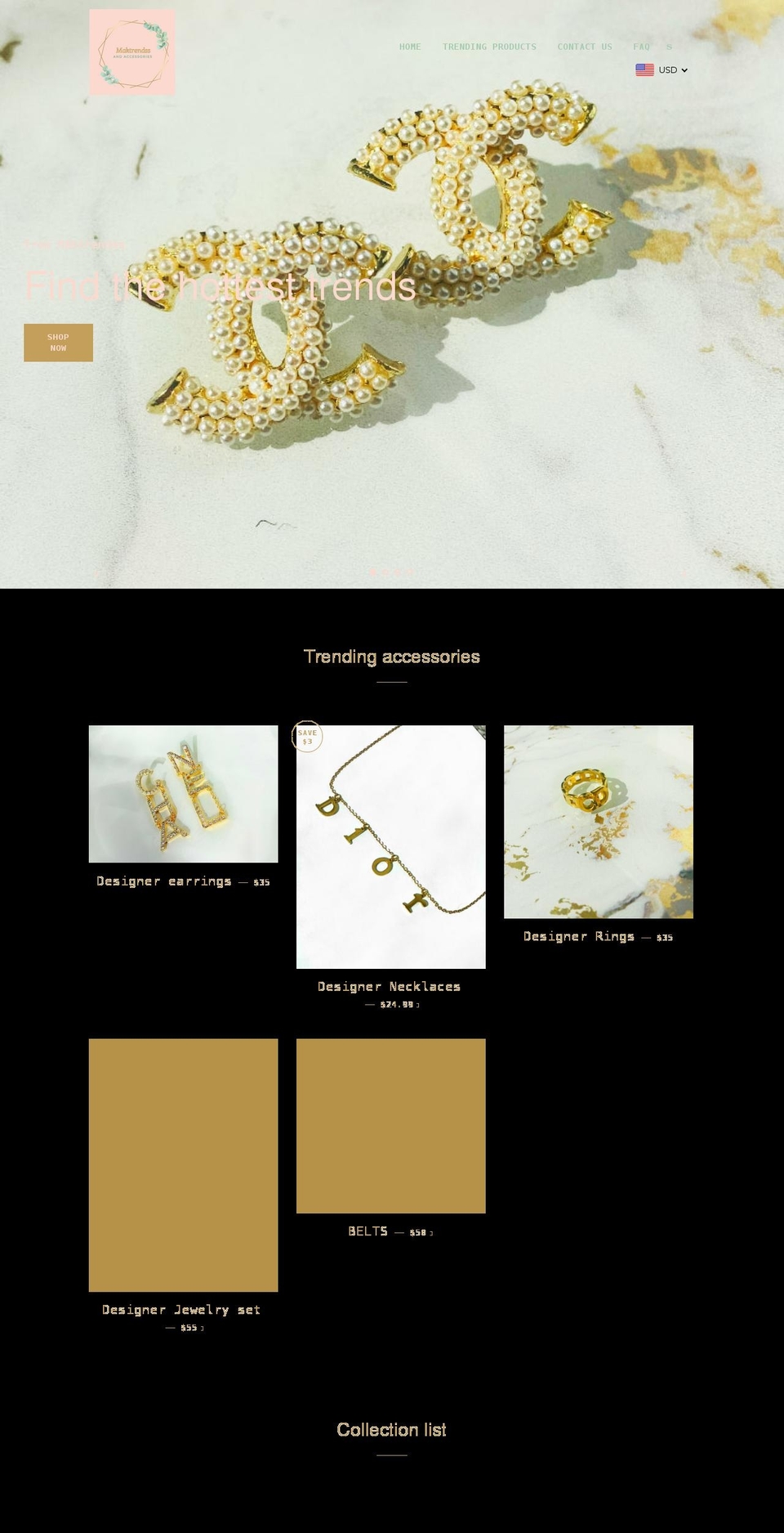 maktrendss.com shopify website screenshot