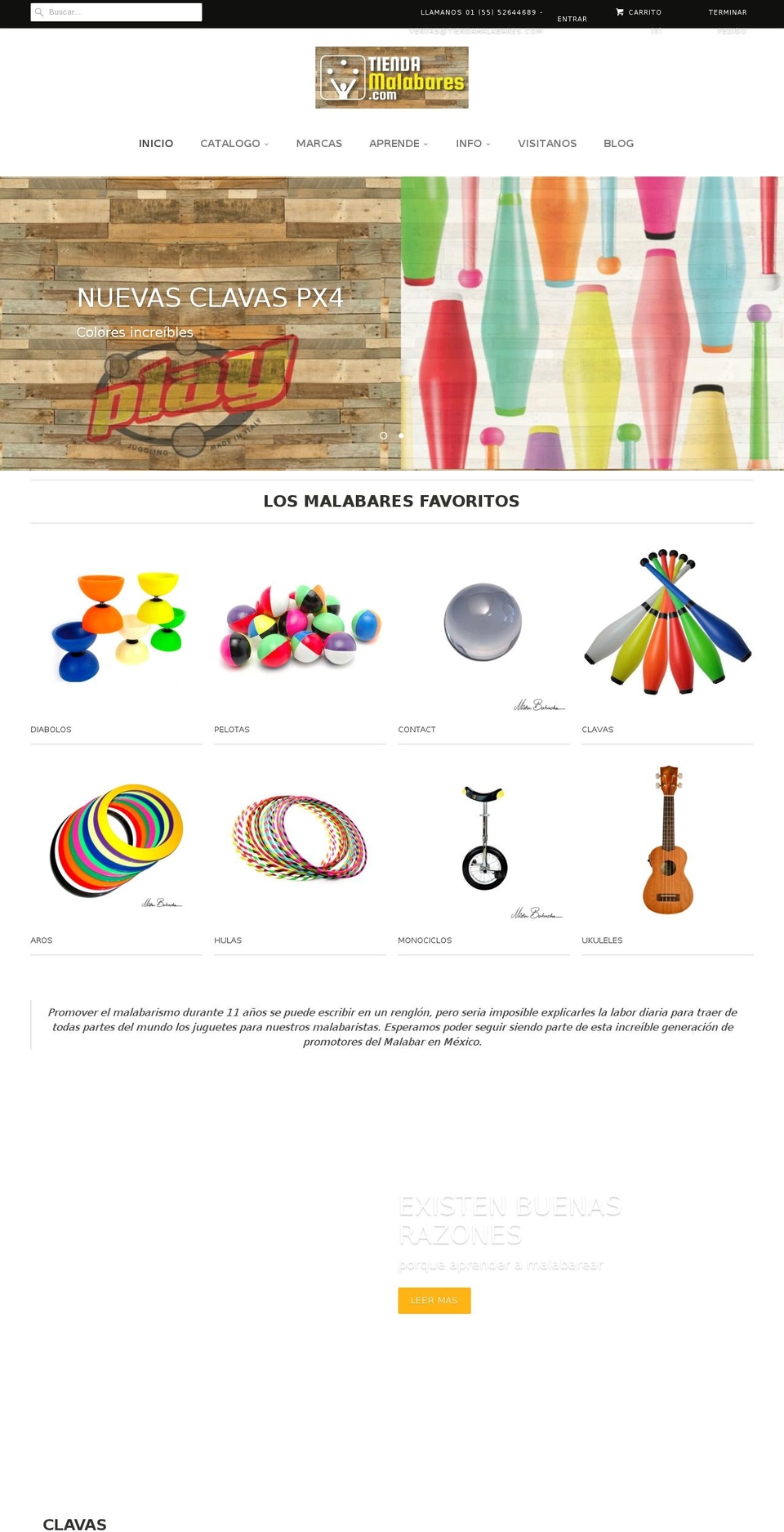 malabares.com.mx shopify website screenshot