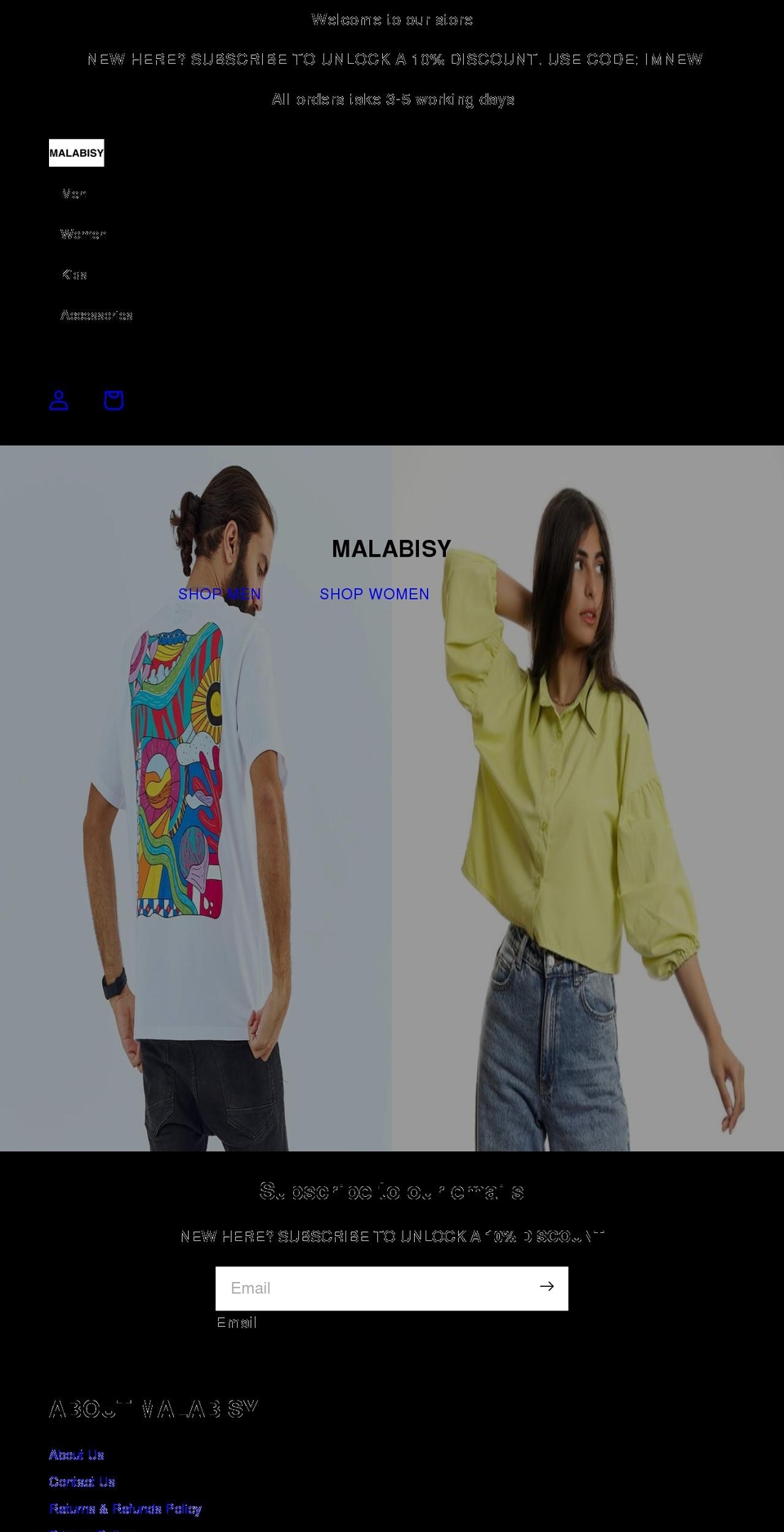 malabisy.com shopify website screenshot