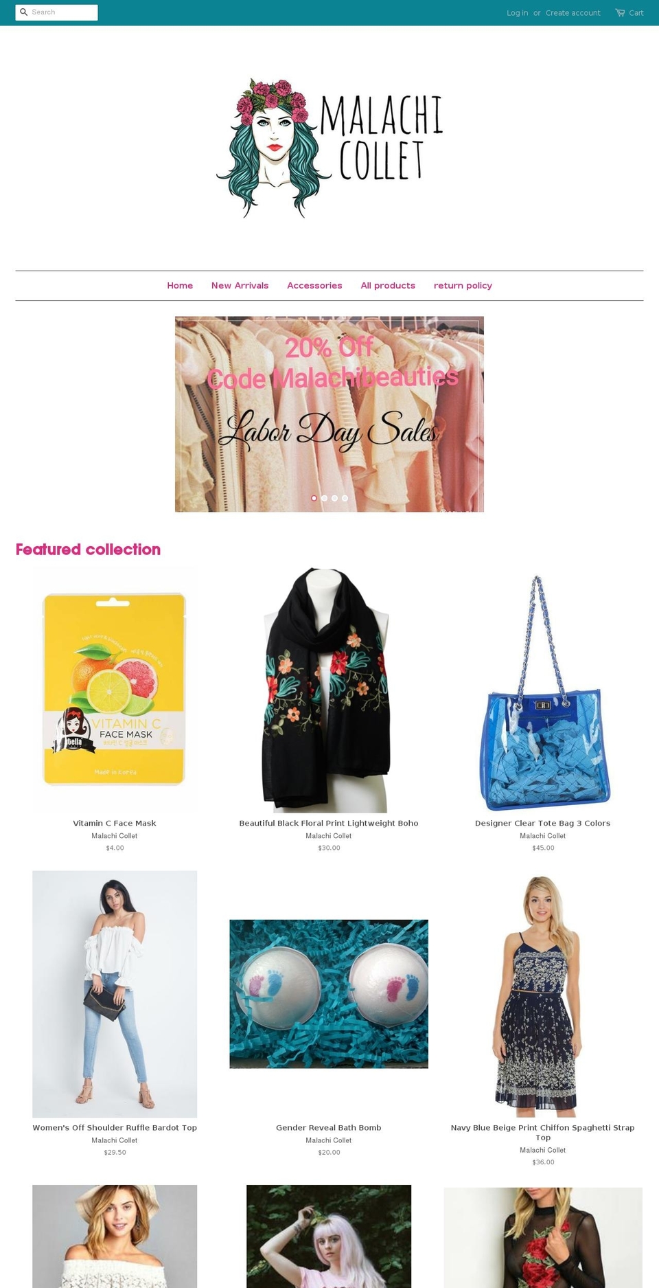 malachicollet.com shopify website screenshot