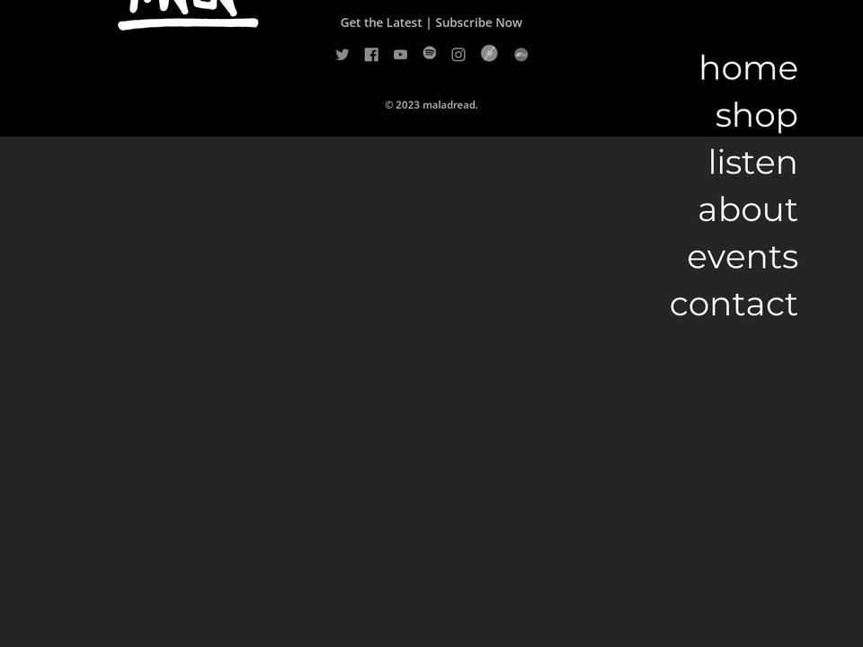 maladread.net shopify website screenshot