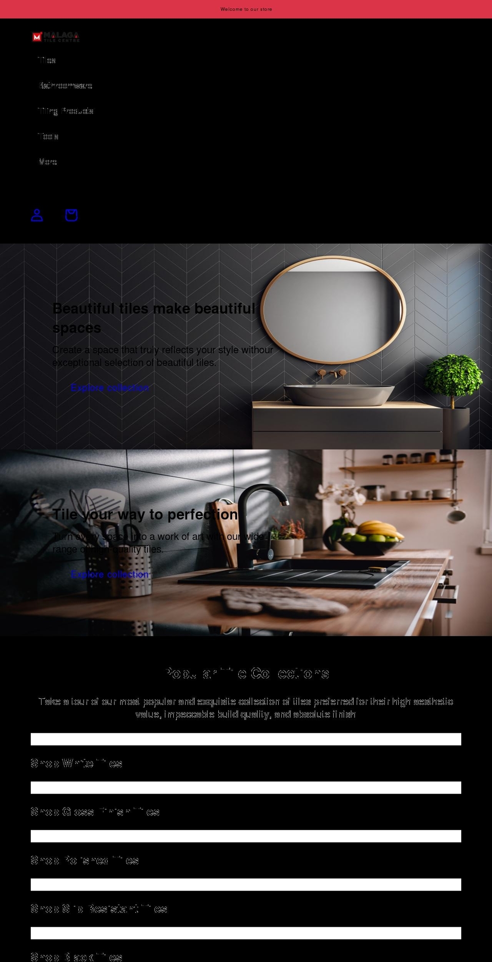 malagatilecentre.com.au shopify website screenshot