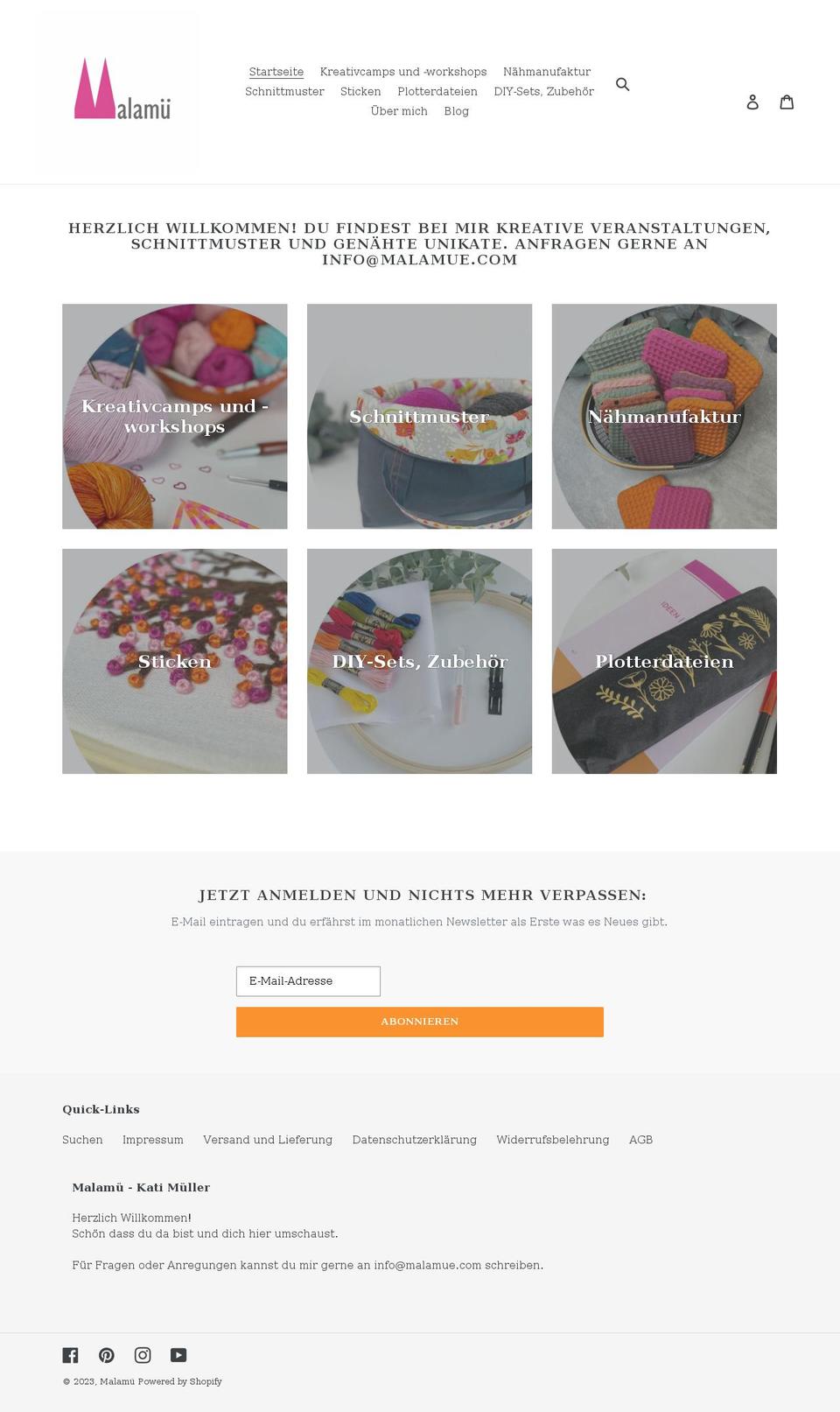 malamue.com shopify website screenshot