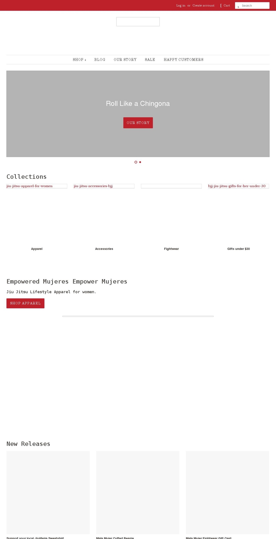 malamujerfightwear.com shopify website screenshot