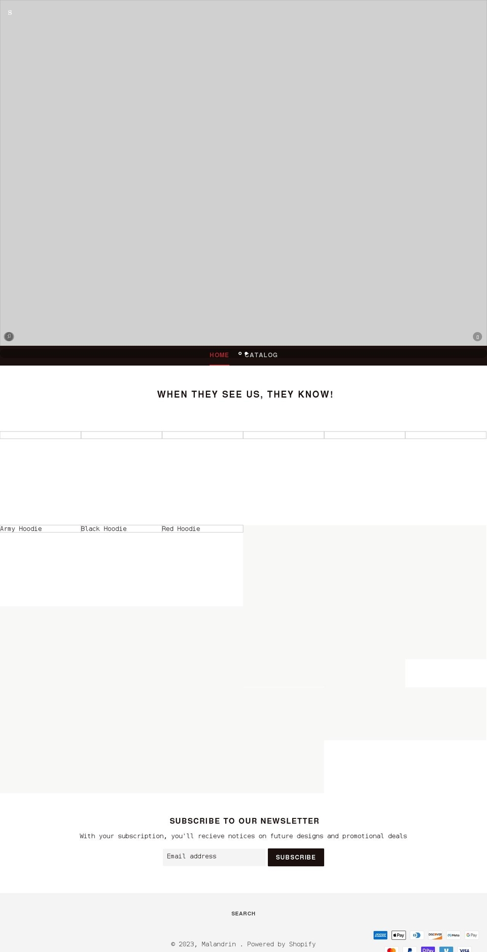 malandrinclothing.com shopify website screenshot