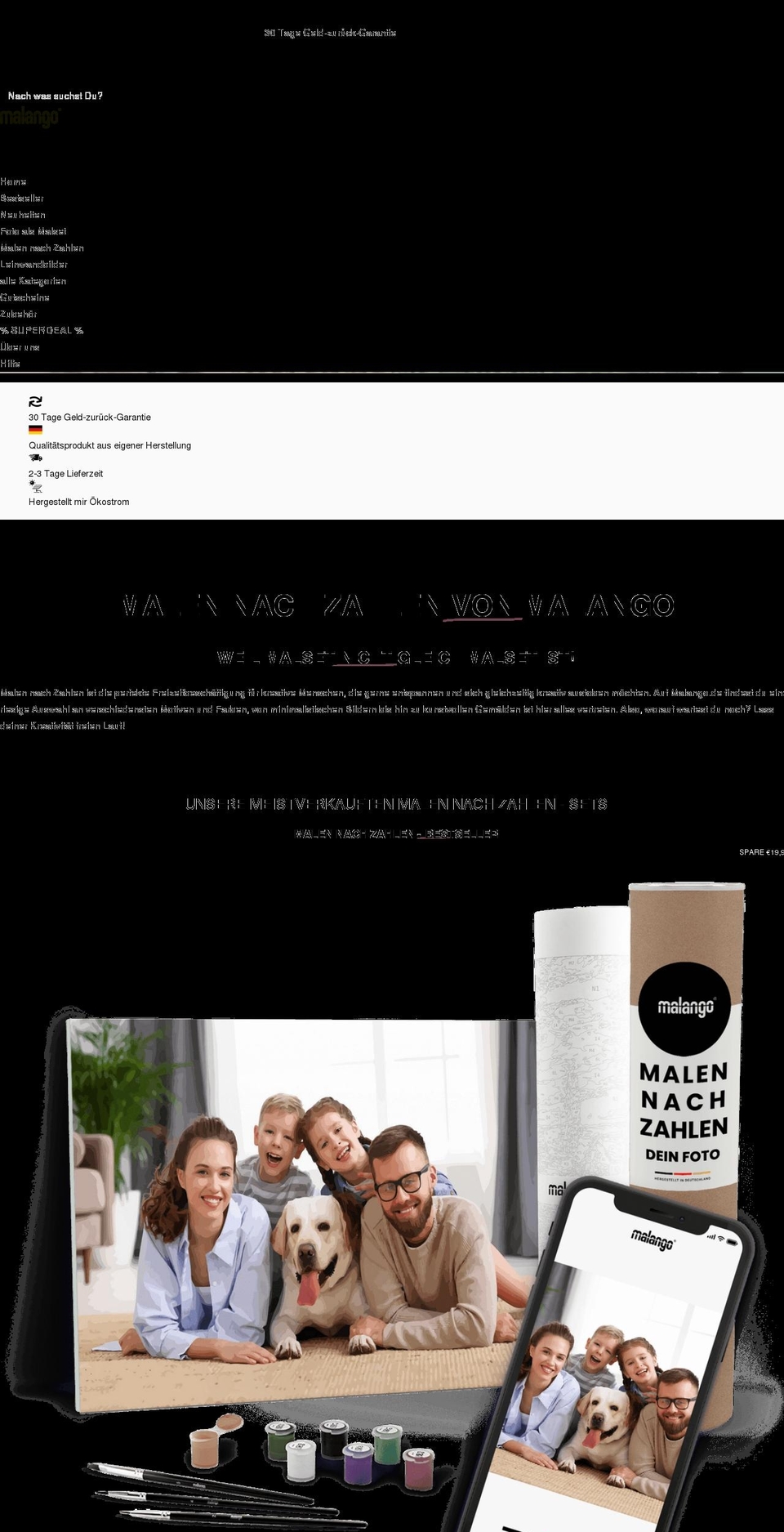 malango.de shopify website screenshot