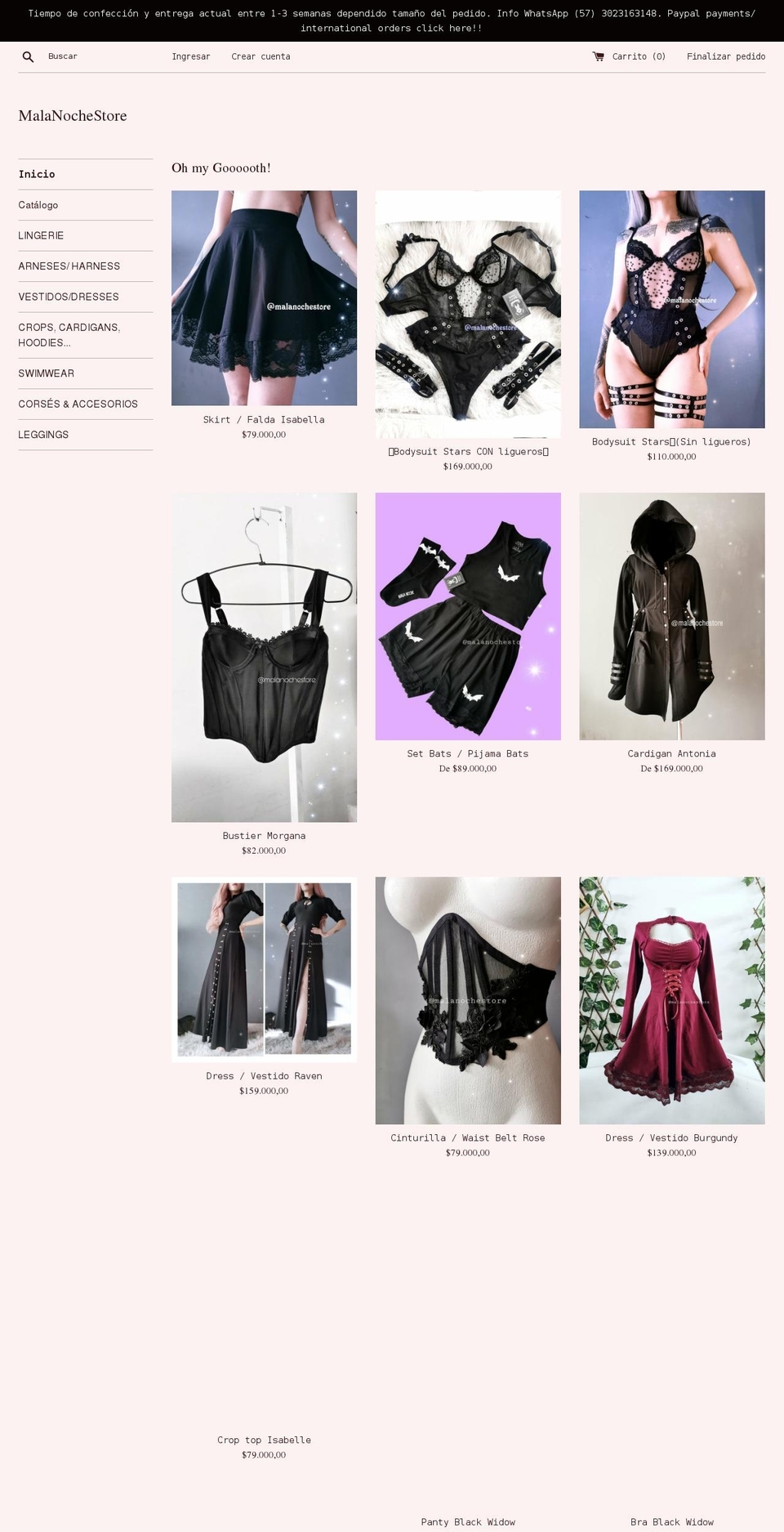 malanochestore.com shopify website screenshot