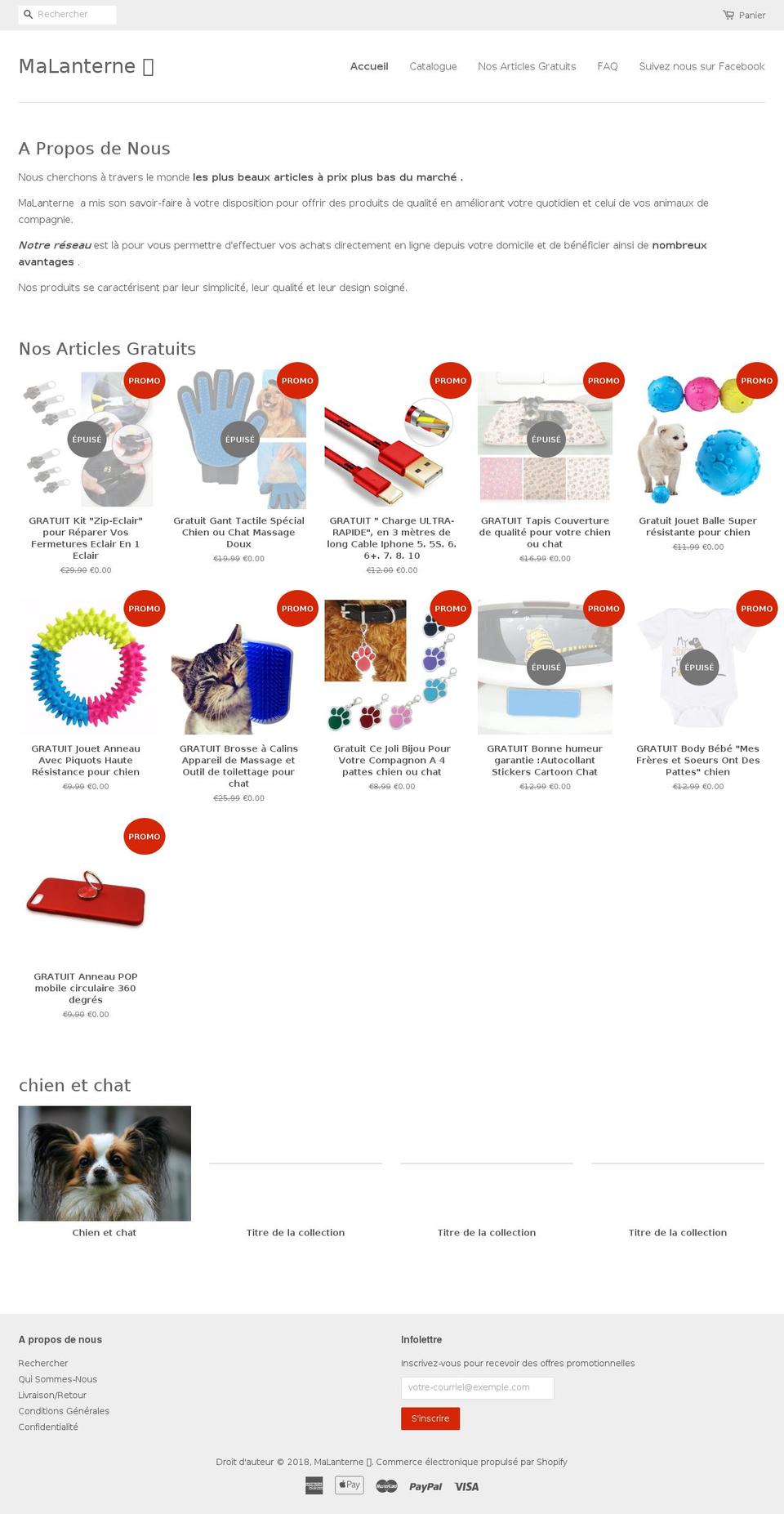 malanterne.com shopify website screenshot