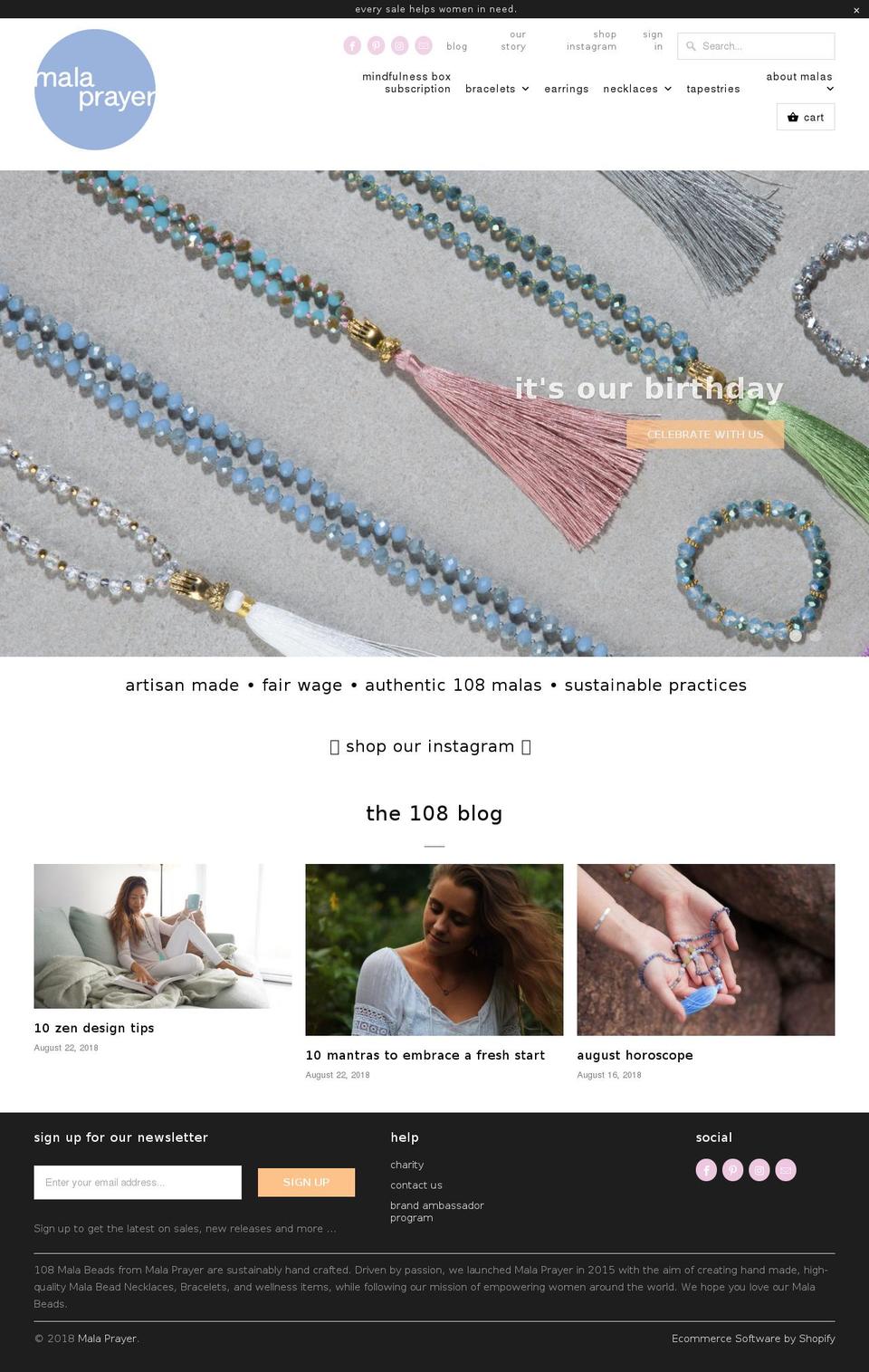 malaprayer.com shopify website screenshot