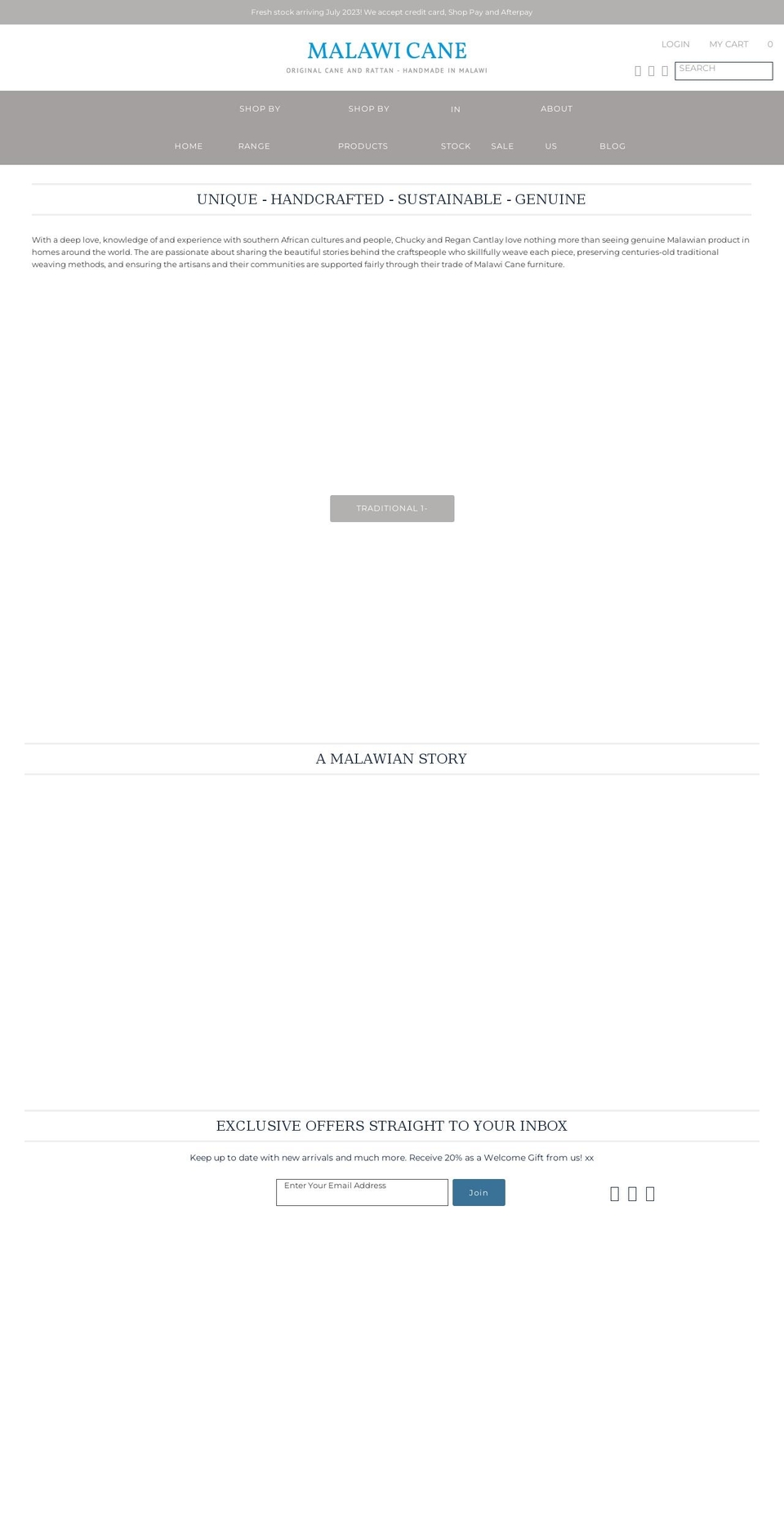 malawicane.com.au shopify website screenshot