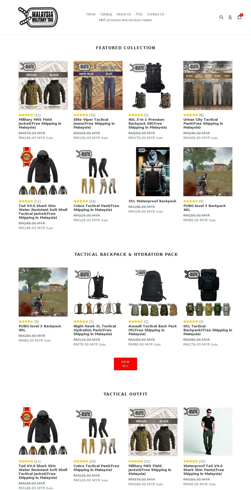 malaysiamilitarytag.com shopify website screenshot
