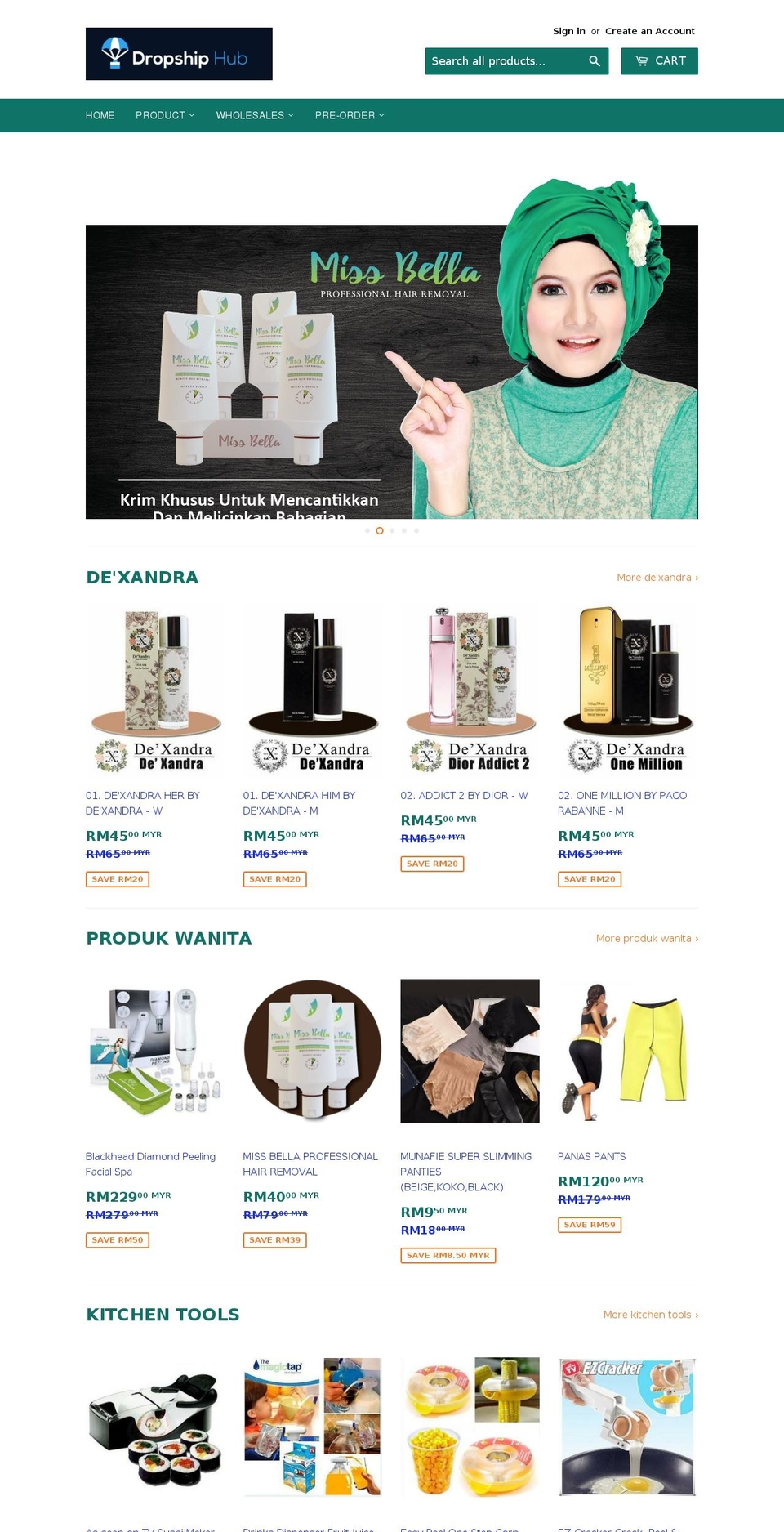 malaysiandropshiphub.com shopify website screenshot