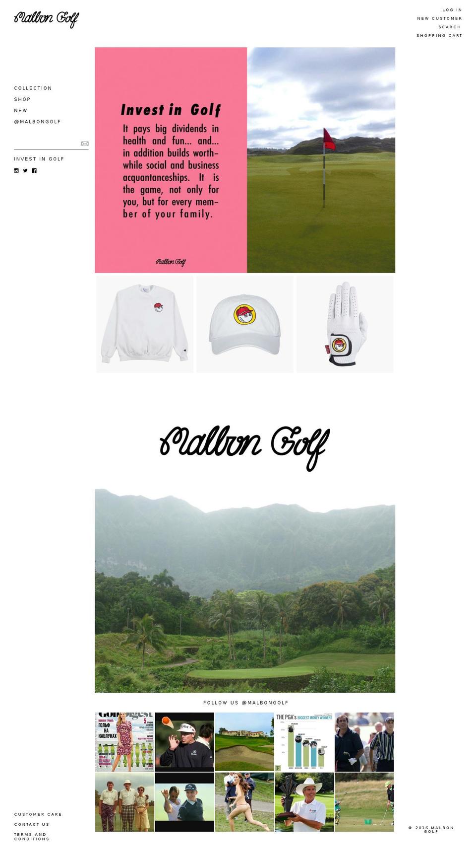 malbongolf.com shopify website screenshot