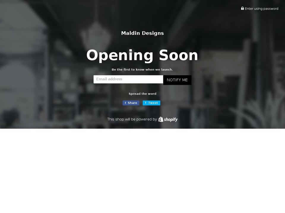 maldindesigns.com — Shopify storefront screenshot