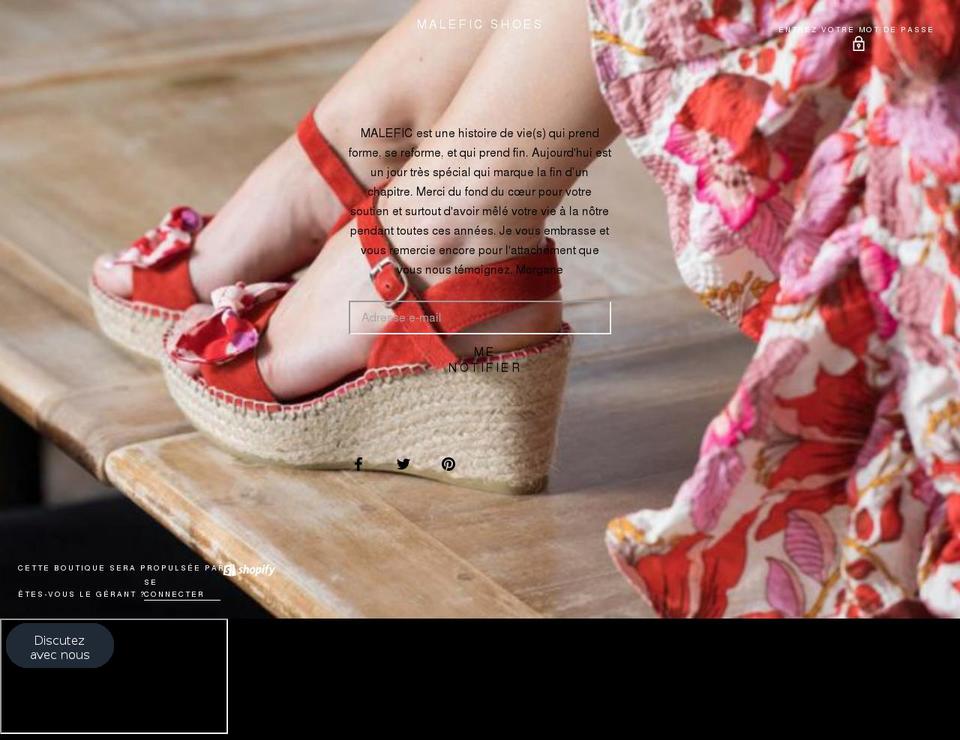 malefic.shoes shopify website screenshot