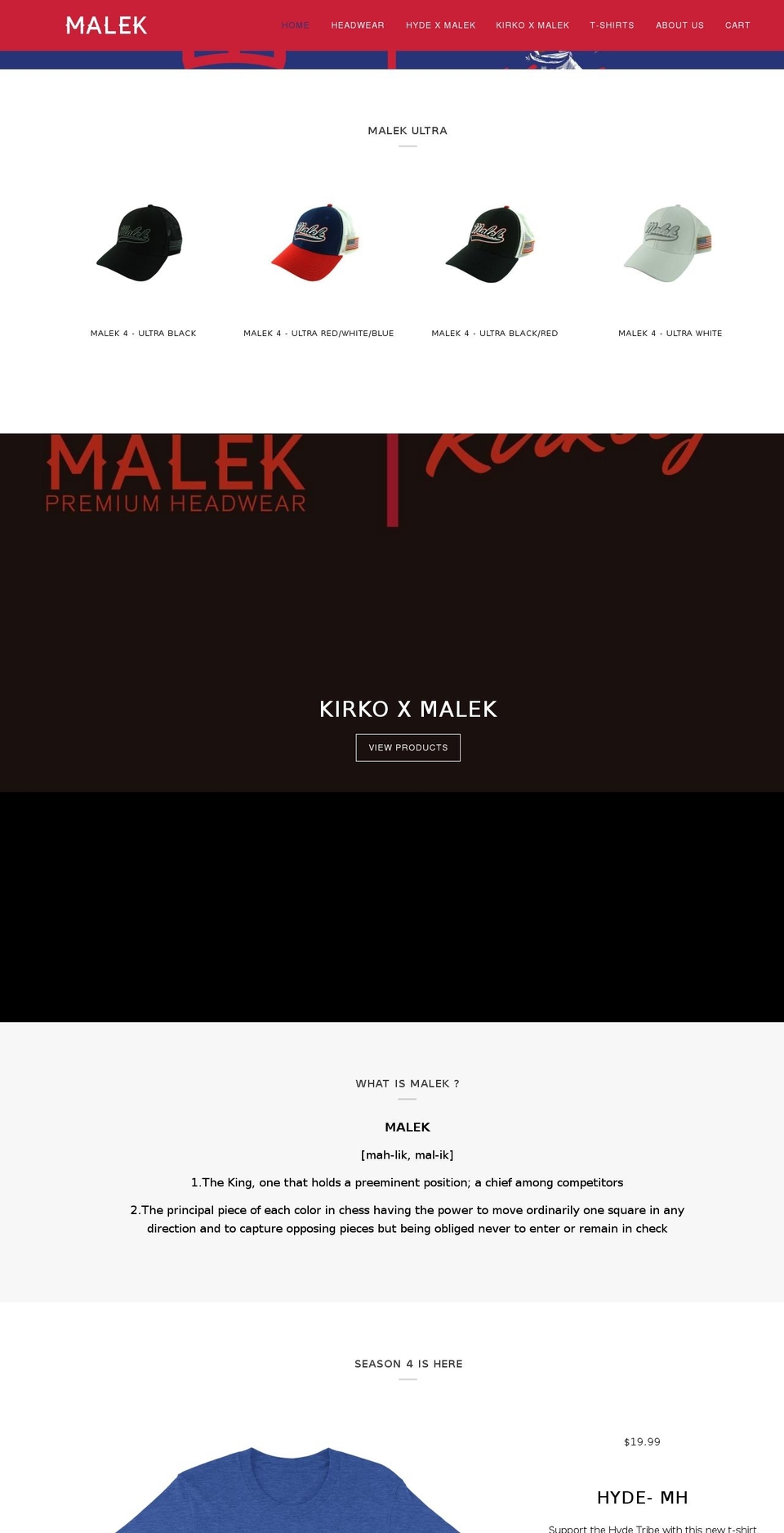 malekpremium.com shopify website screenshot