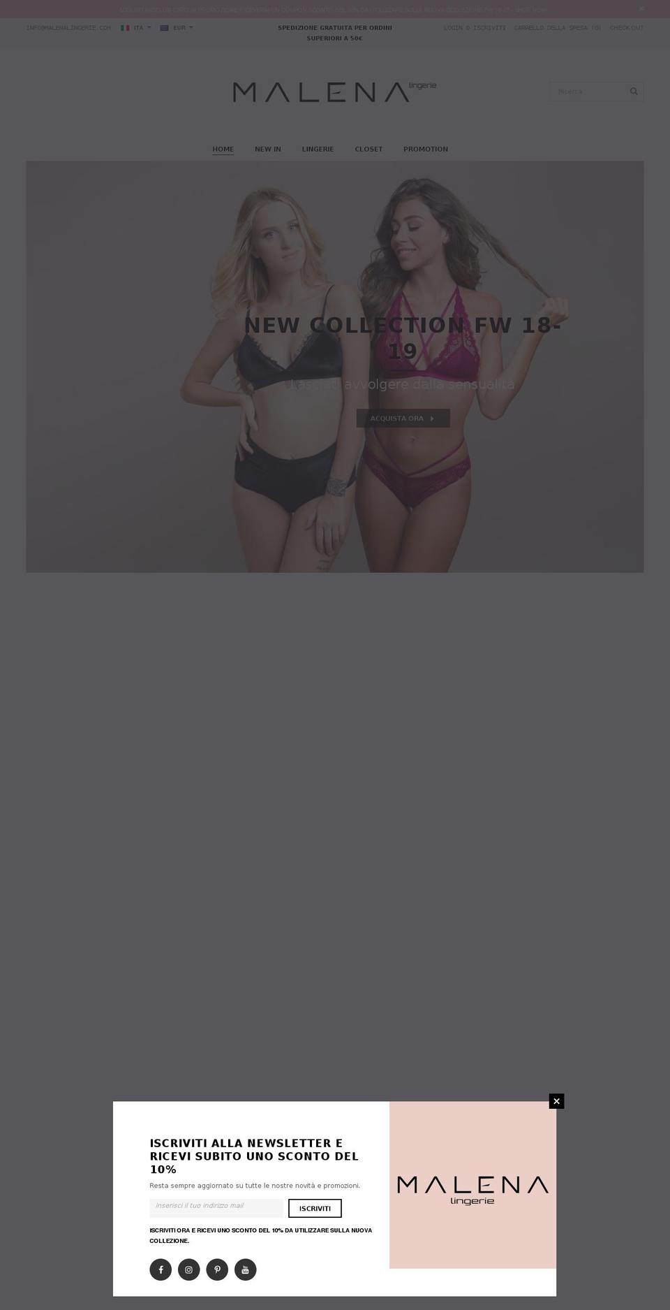 malenalingerie.com — Shopify storefront screenshot