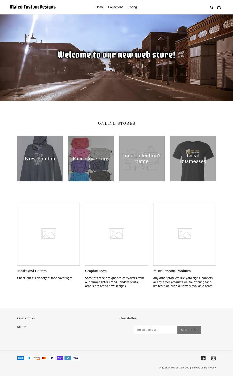 maleocustom.com shopify website screenshot