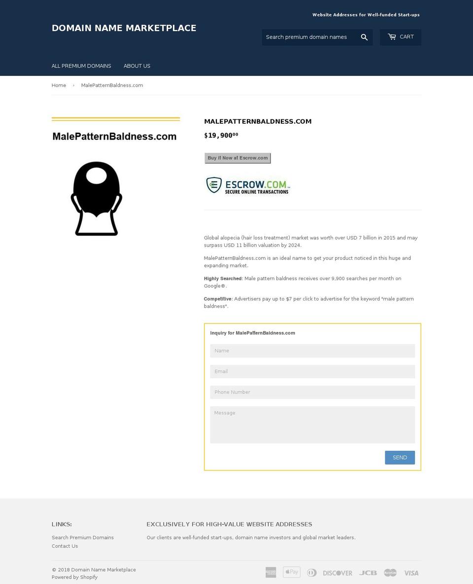 malepattern-baldness.com — Shopify storefront screenshot